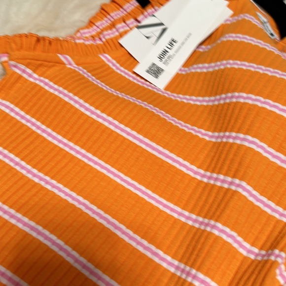 Zara Striped Ribbed Ruffle Dress size L - Picture 7 of 7